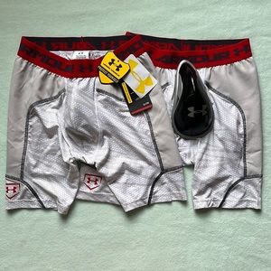 2 Under Armour Boys YMD Medium Boxer Jock Cup NWT
